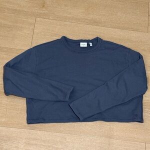 Aritzia cropped long sleeve waffle knit shirt